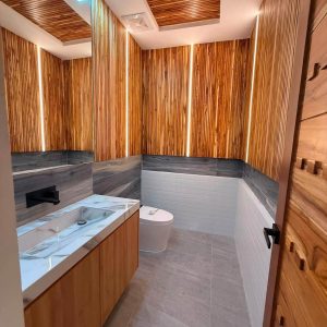 Private swimming pool of modern 5-bedroom home for sale near Clark Bathroom-1