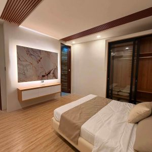 Private swimming pool of modern 5-bedroom home for sale near Clark Bedroom 1