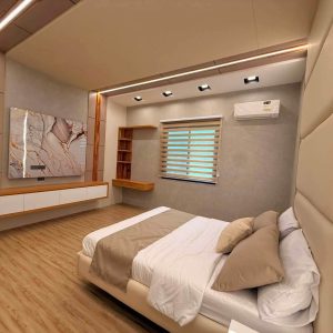 Private swimming pool of modern 5-bedroom home for sale near Clark Bedroom